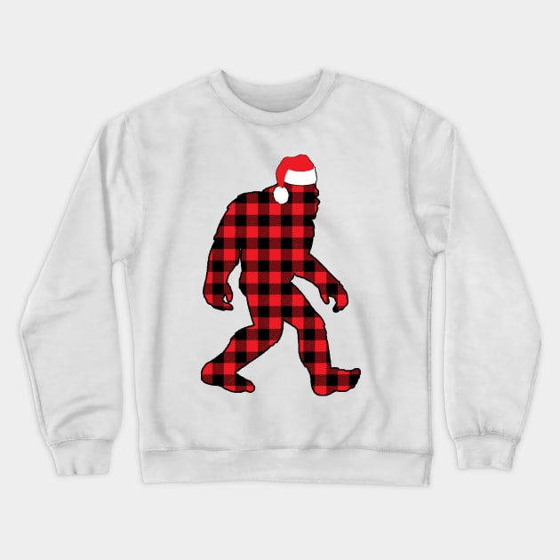 Christmas Bigfoot - Plaid Crewneck Sweatshirt by  The best hard hat stickers 